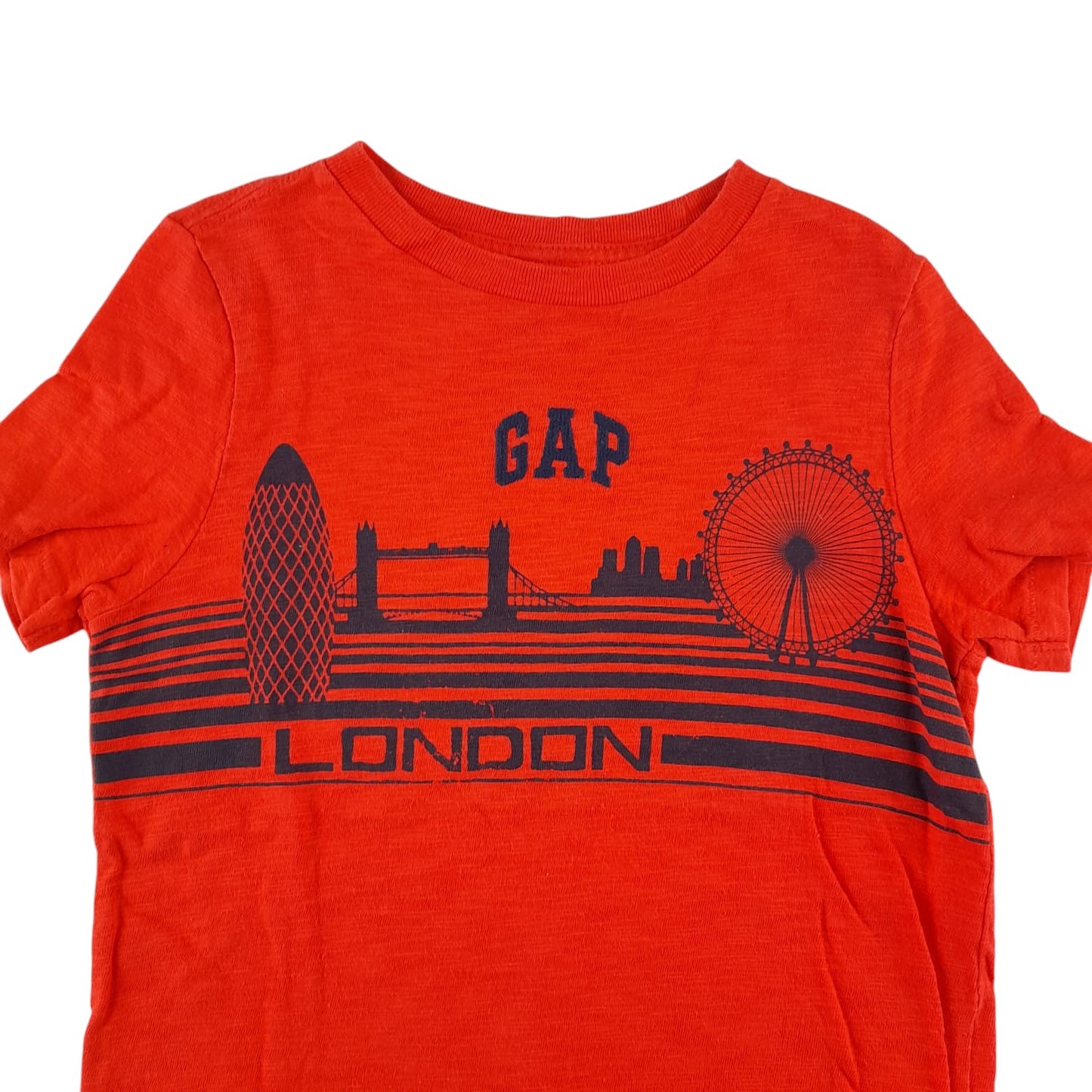 Gap t-shirt 4-5 years reddish orange London Landmarks design cotton