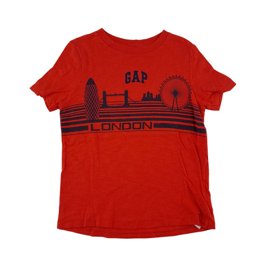 Gap t-shirt 4-5 years reddish orange London Landmarks design cotton
