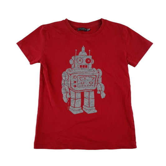 Canada House t-shirt 5-6 years red robot graphic print design
