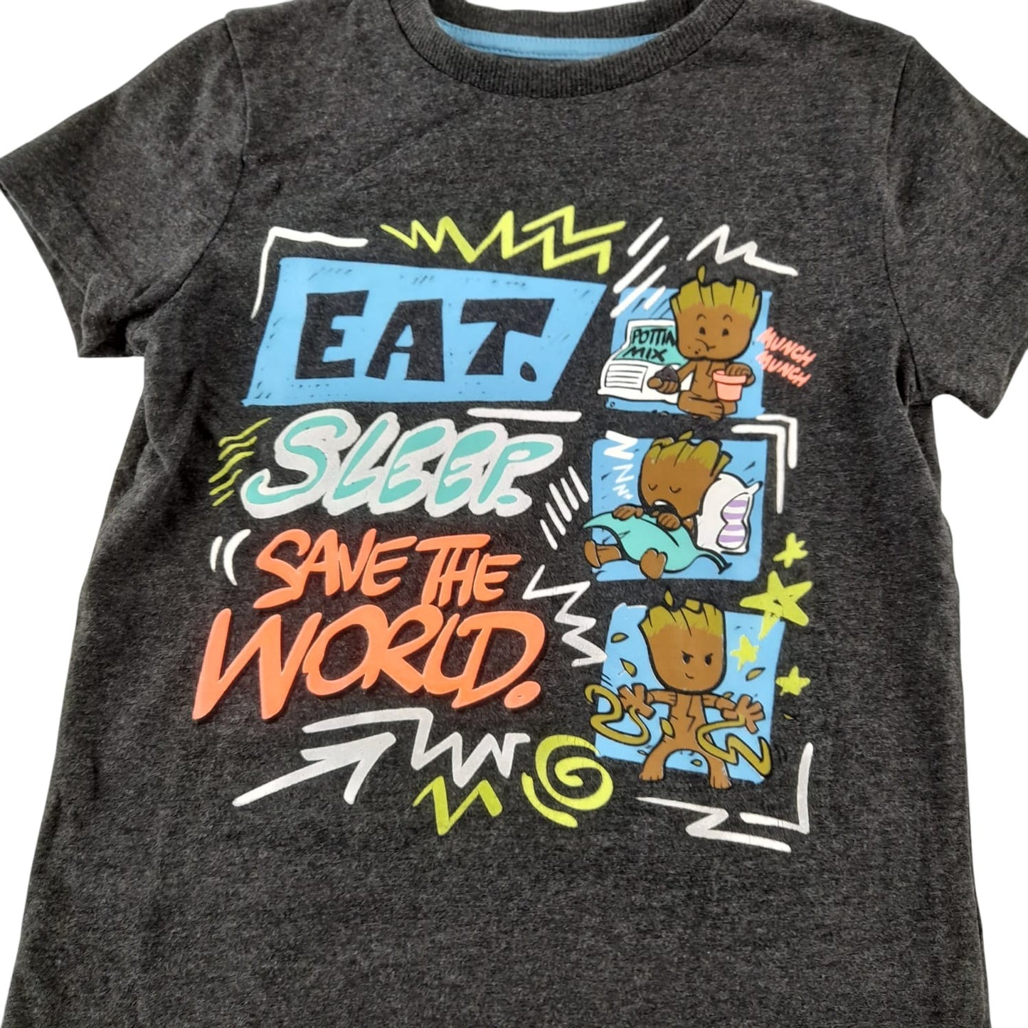 M&S t-shirt 5-6 years grey Marvel Groot graphic print design