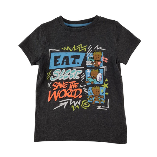 M&S t-shirt 5-6 years grey Marvel Groot graphic print design