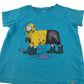 Peter Storm t-shirt 5-6 years blue lamb in rain gear graphic design print cotton