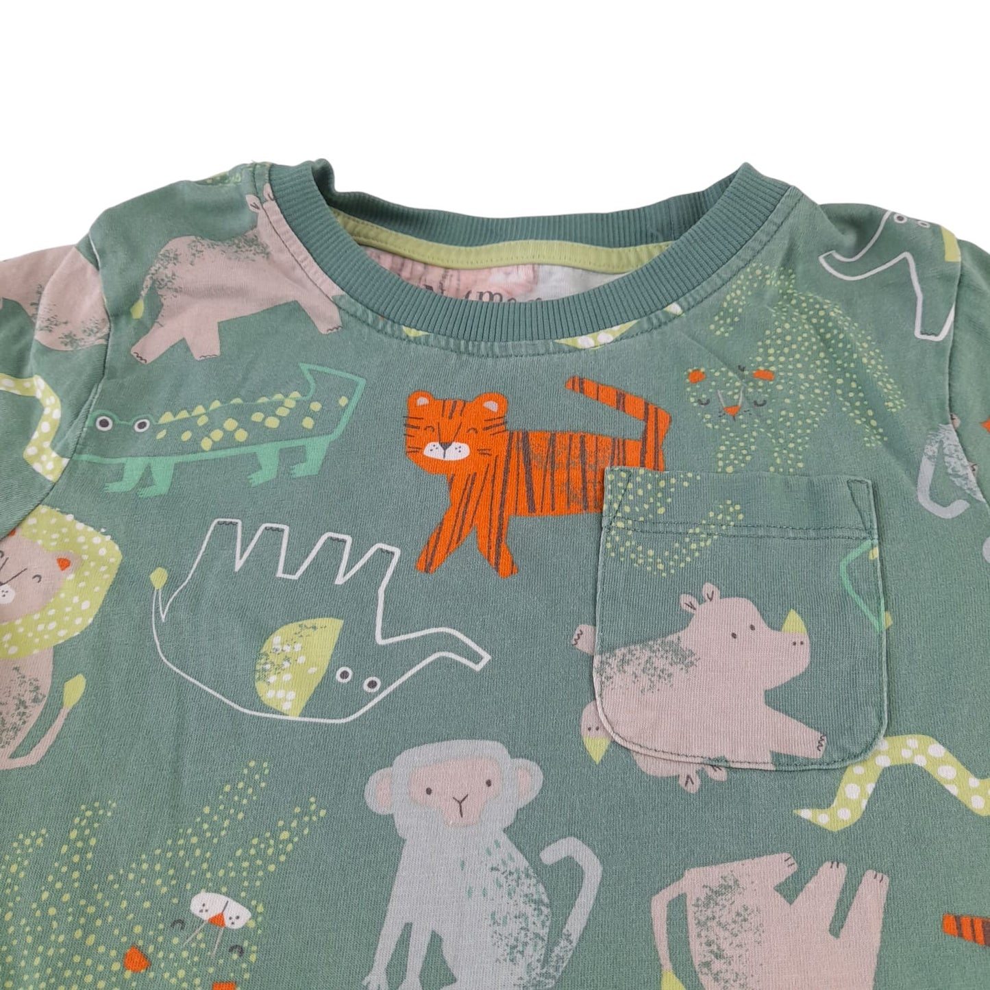 Nutmeg t-shirt 5-6 years green animal graphic print