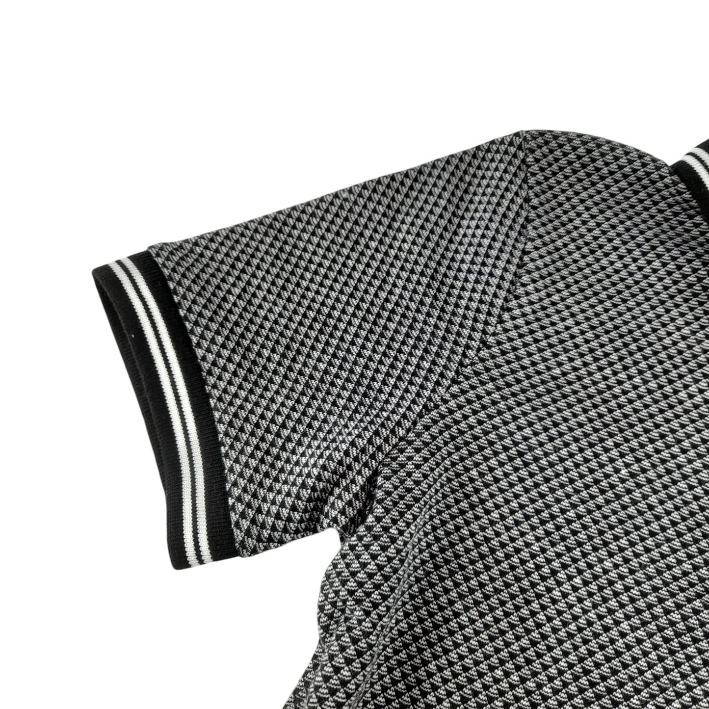 Tu polo shirt 5-6 years grey hounds tooth style cotton