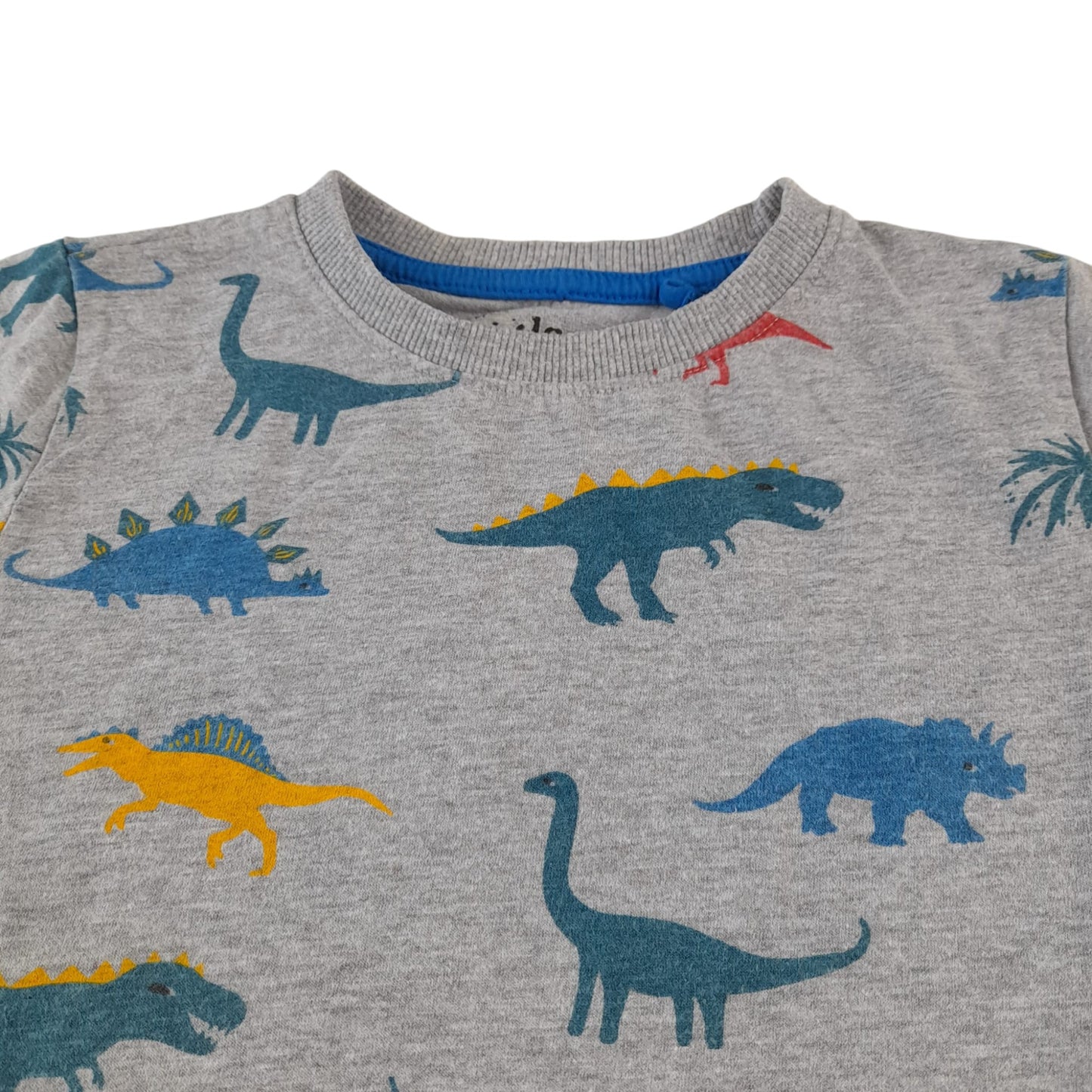 Nutmeg t-shirt 5-6 years grey dinosaur print design