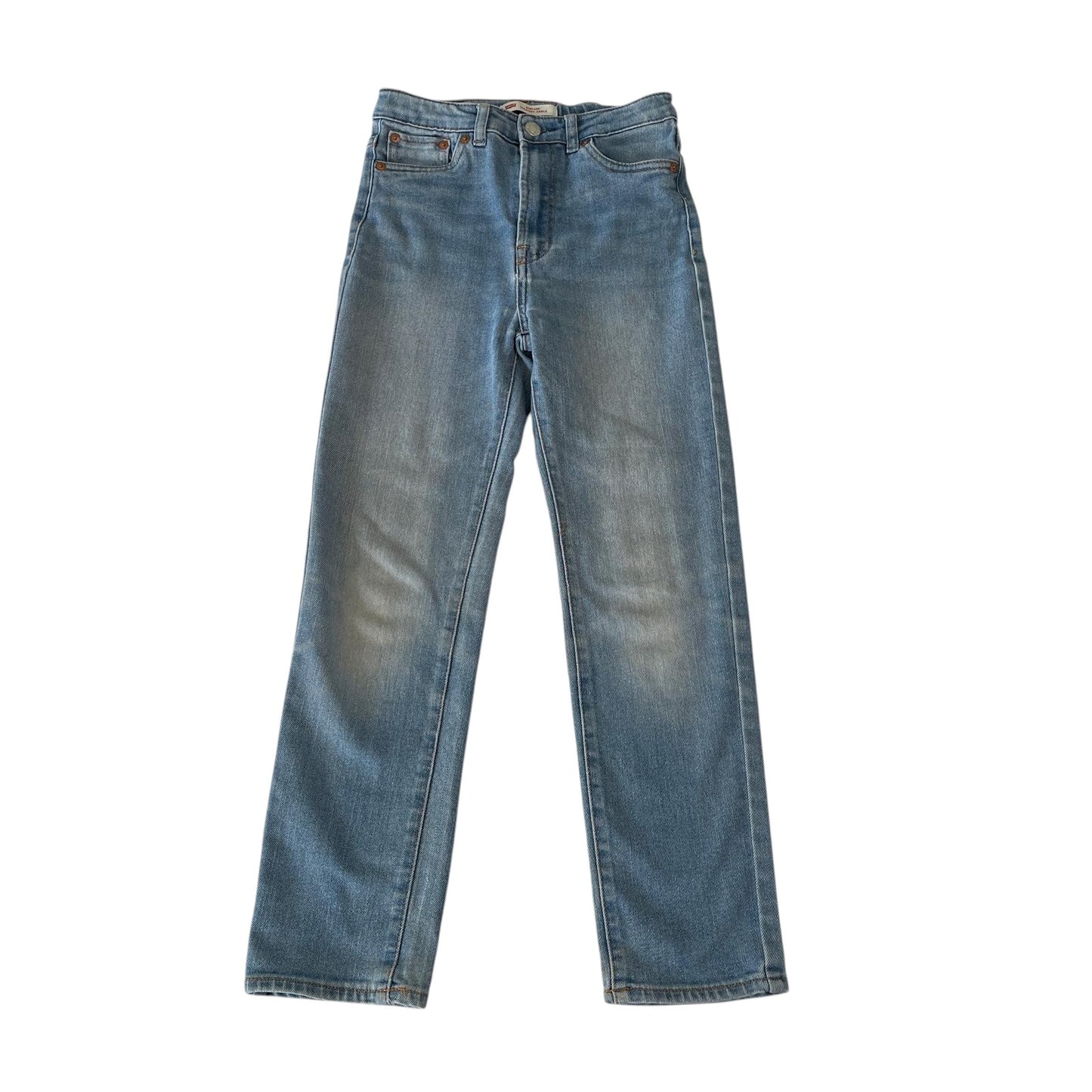 Levi's Ribcage jeans 9-10 years light blue straight leg high waist denim trousers