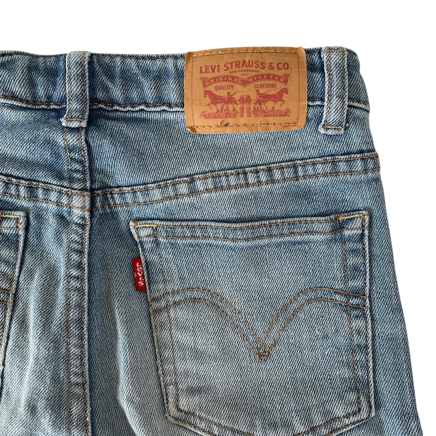 Levi's Ribcage jeans 9-10 years light blue straight leg high waist denim trousers