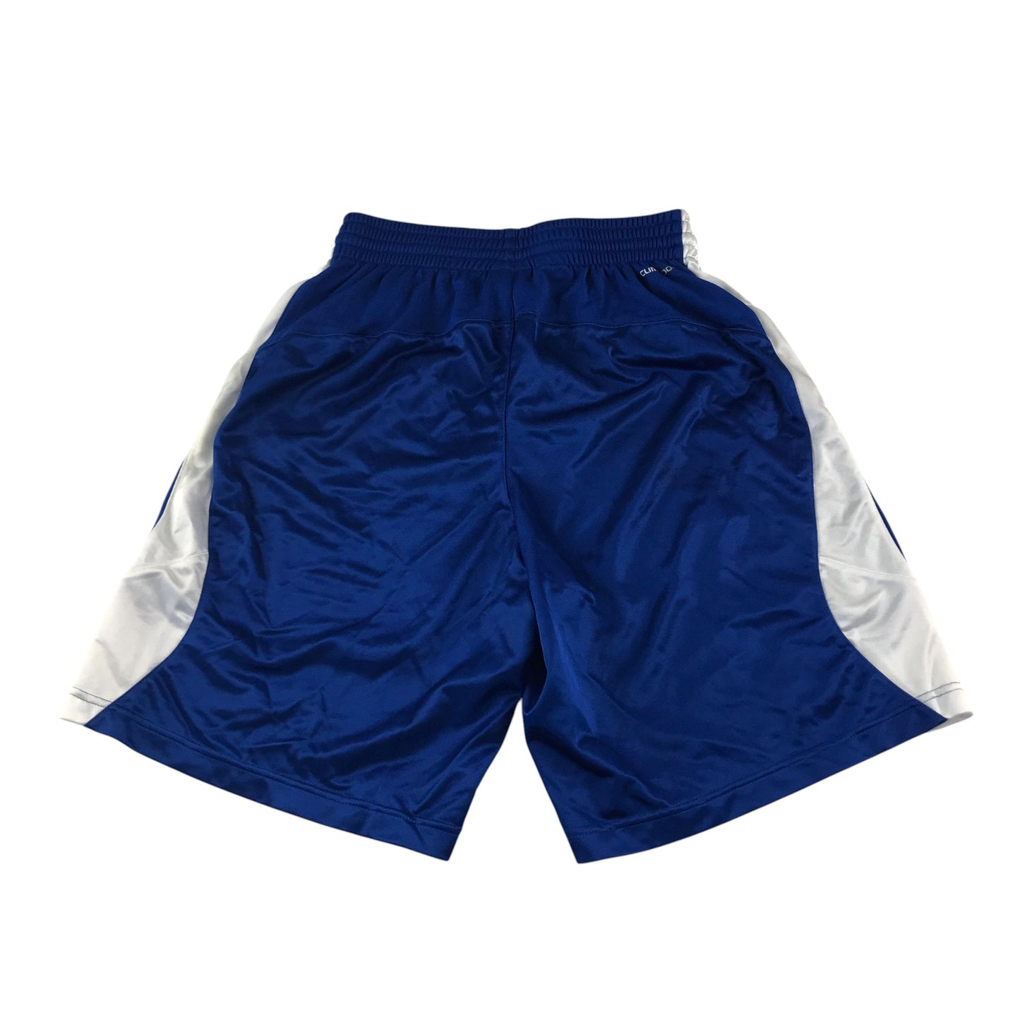 Adidas basketball shorts adult size M blue and white panelled with white three stripes
