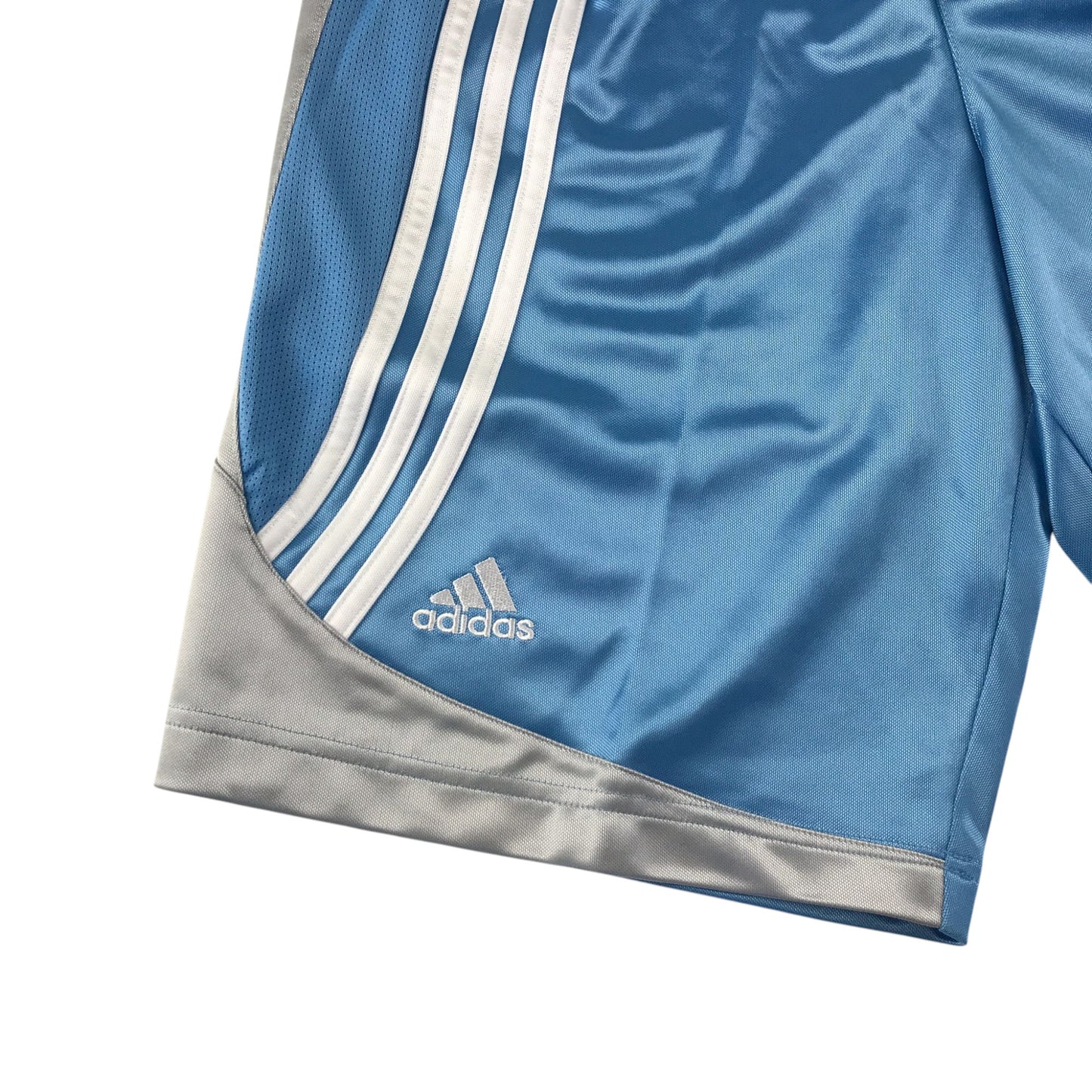 Adidas basketball shorts light blue and white
