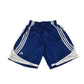 Adidas basketball shorts adult size M blue and white panelled with white three stripes