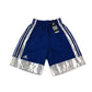 Adidas basketball shorts blue and white panel design with three stripes