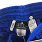 Adidas basketball shorts blue and white panel design with three stripes