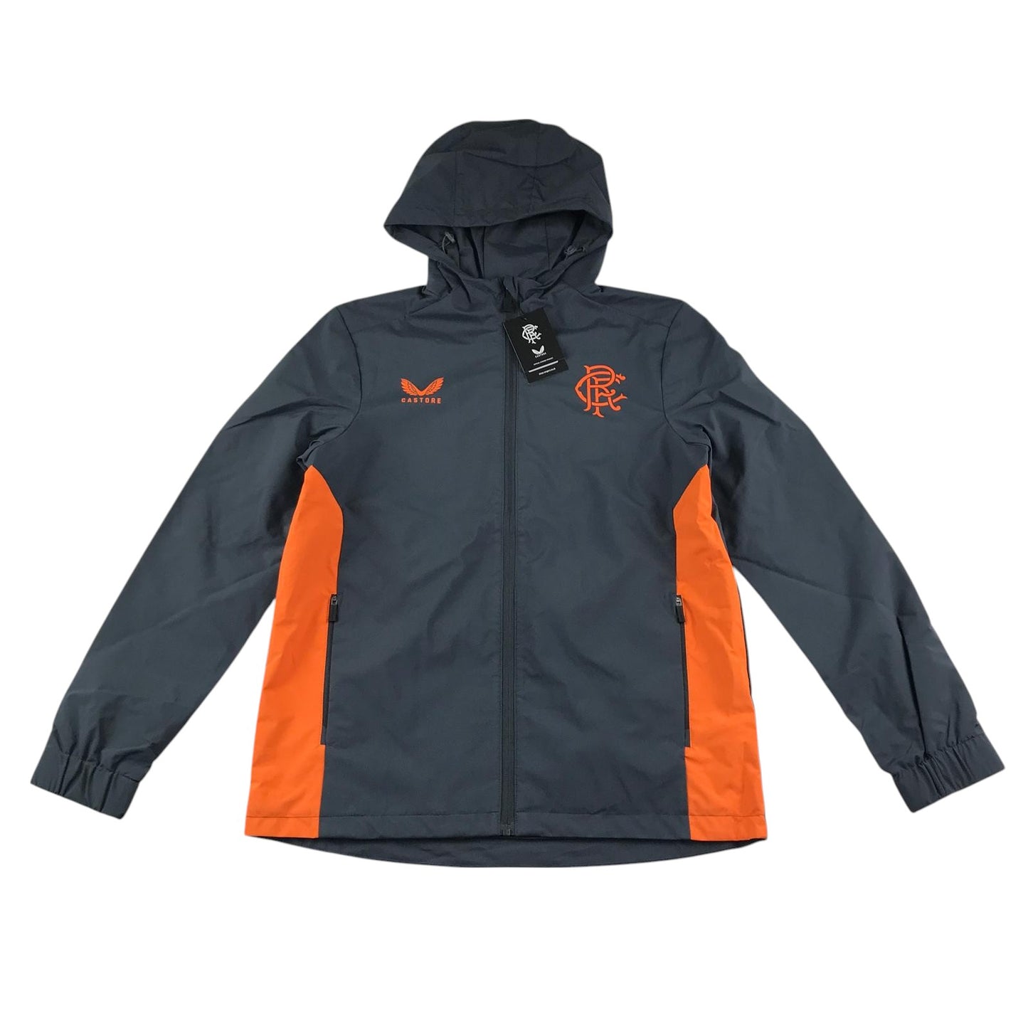 Castore Rangers FC Coaches Training Lightweight Training Jacket women's size grey and orange