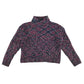 M&S sweater 11-12 years navy and pink cross knitted pattern turtleneck