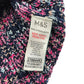 M&S sweater 11-12 years navy and pink cross knitted pattern turtleneck