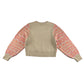 H&M sweater women's S beige with orange and pink pattern design