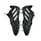 Adidas football boots shoe size UK 2 black with white 3 stripes and plastic studs