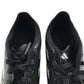Adidas football boots shoe size UK 2 black with white 3 stripes and plastic studs