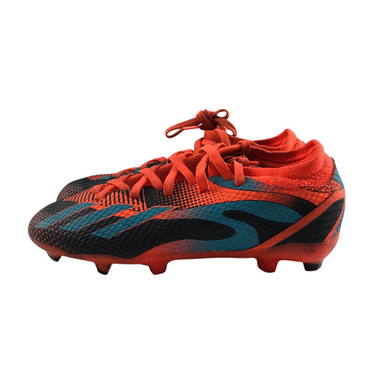 Adidas football boots shoe size UK 1 orange blue and back colourway plastic studs