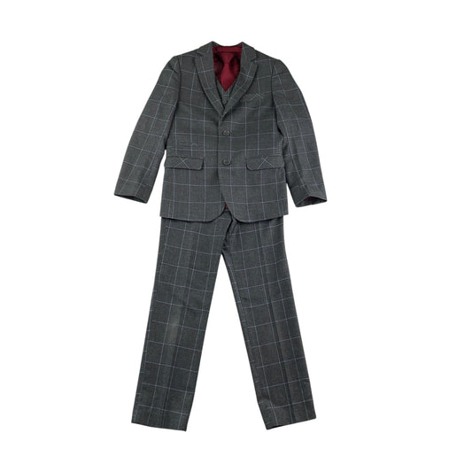 Romano suit 9 years grey check pattern jacket trousers vest and tie