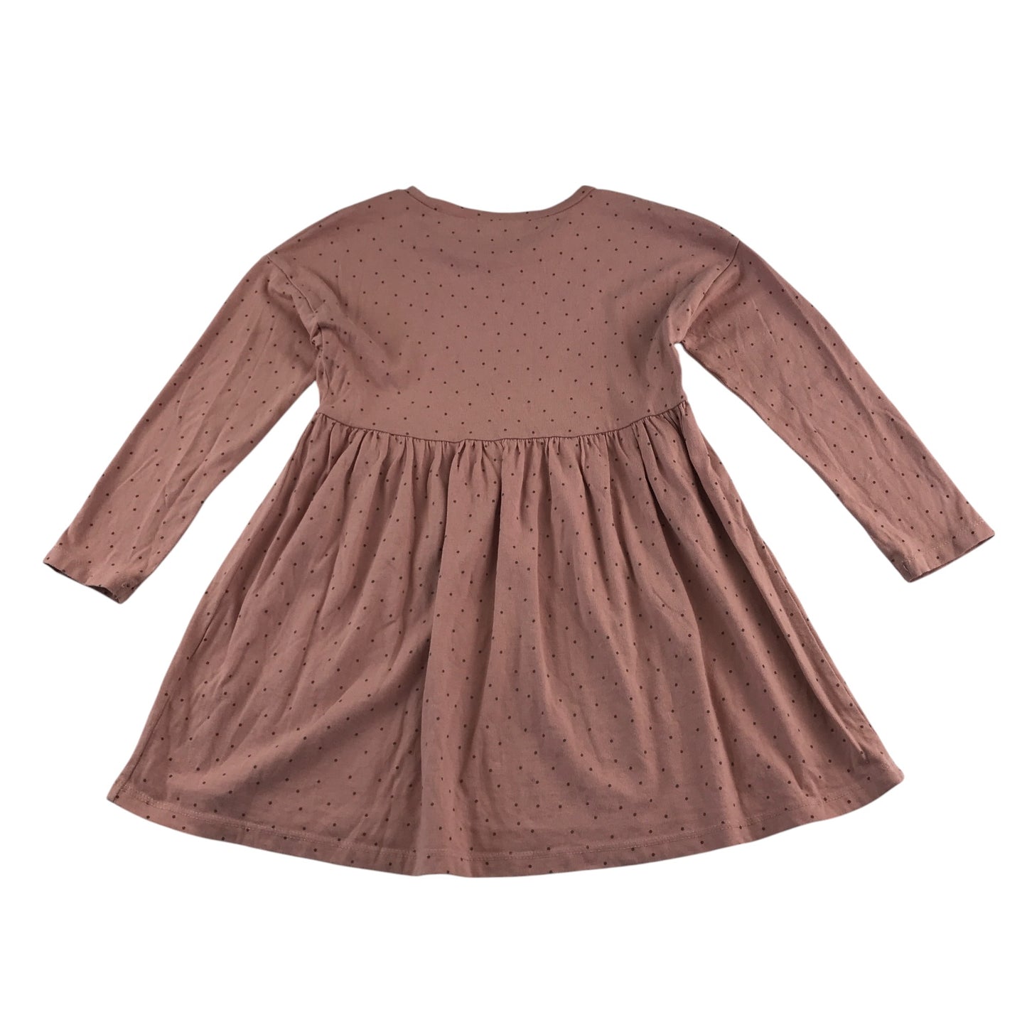 Next dress 5-6 years burnt pink cat face long sleeve cotton