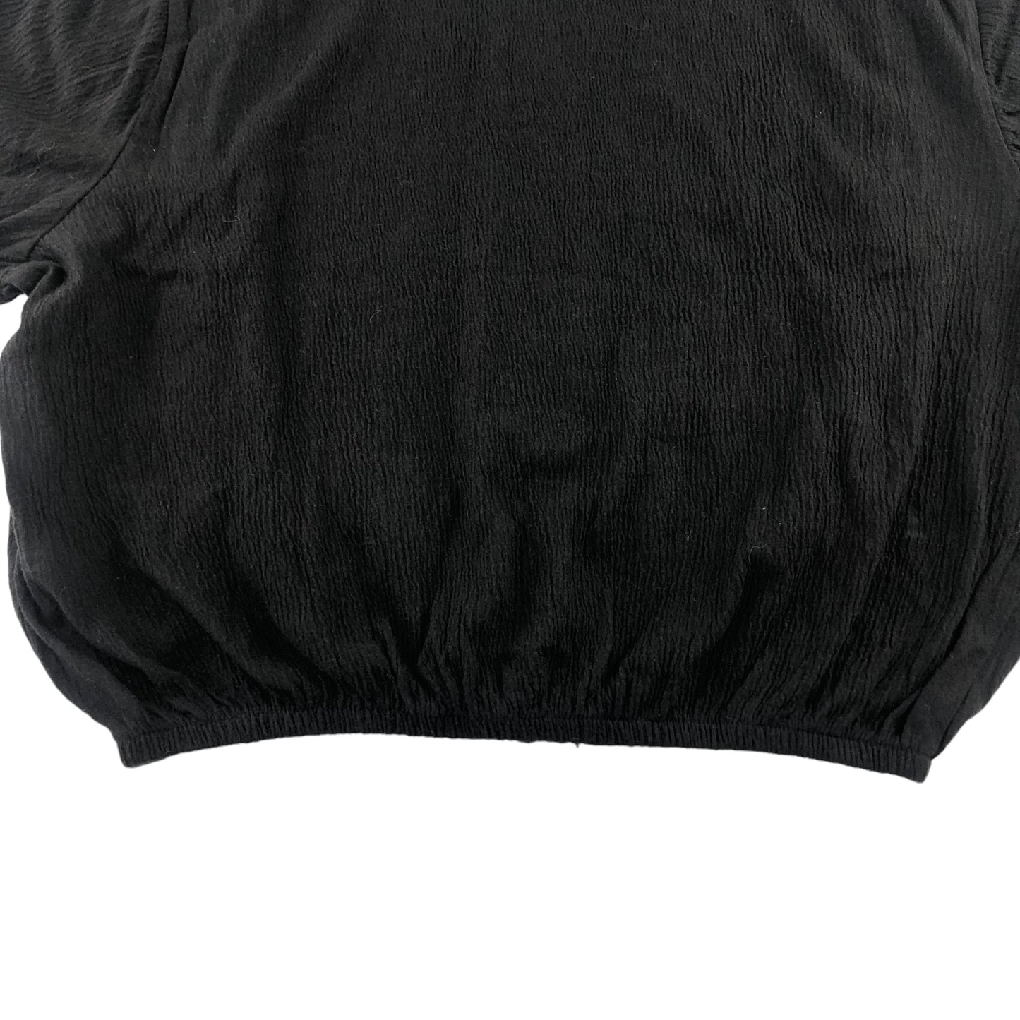 New Look t-shirt 12-13 years black cropped short sleeve shirred texture