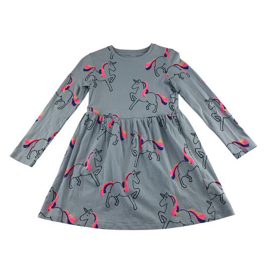 M&S dress 6-7 years light blue unicorn long sleeve t-shirt