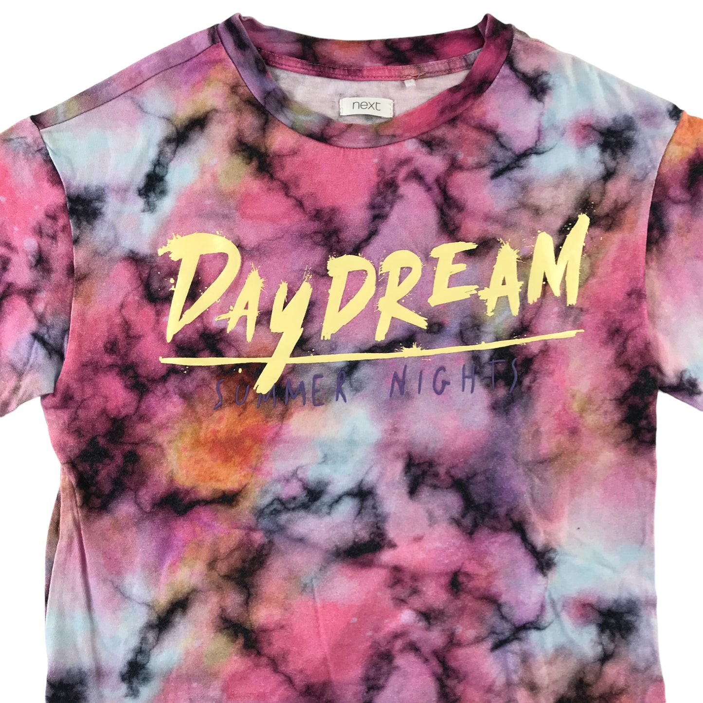 Next t-shirt 5 years pink tie dye short sleeve cotton