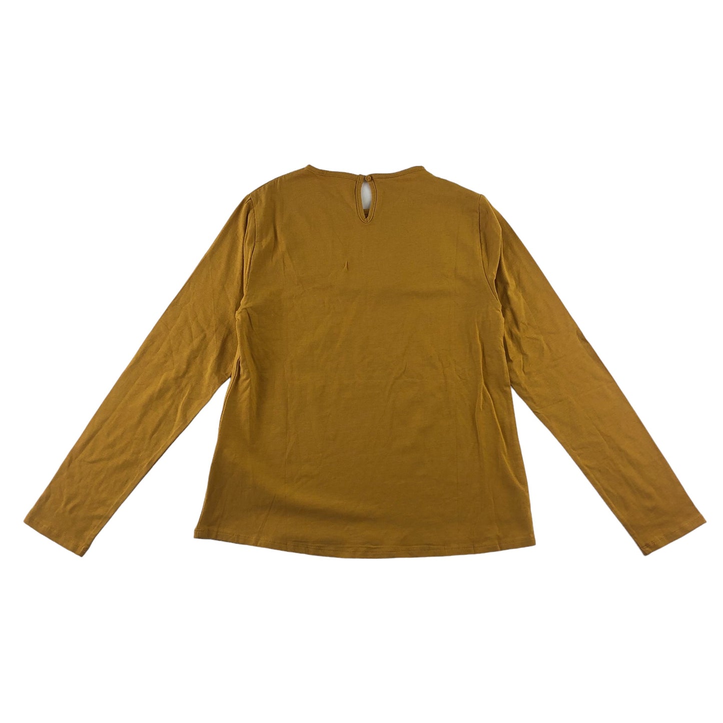 Zara t-shirt 13-14 years mustard yellow long sleeve embroidery detailed