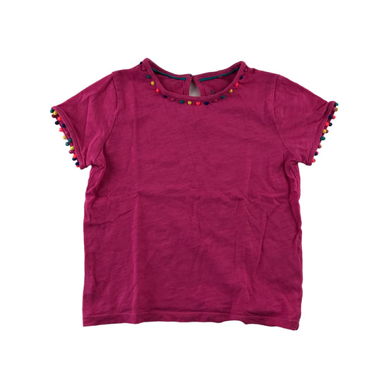 Joules t-shirt 5-6 years fuchsia pink colourful bauble details cotton