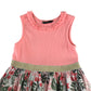 George dress 4-5 years pink top frilled neckline with sparkly golden waistband and floral skirt