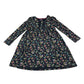 F&F dress 6-7 years navy blue and multicolour floral long sleeve cotton