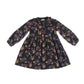 F&F dress 5-6 years black floral corduroy long sleeve with collar cotton