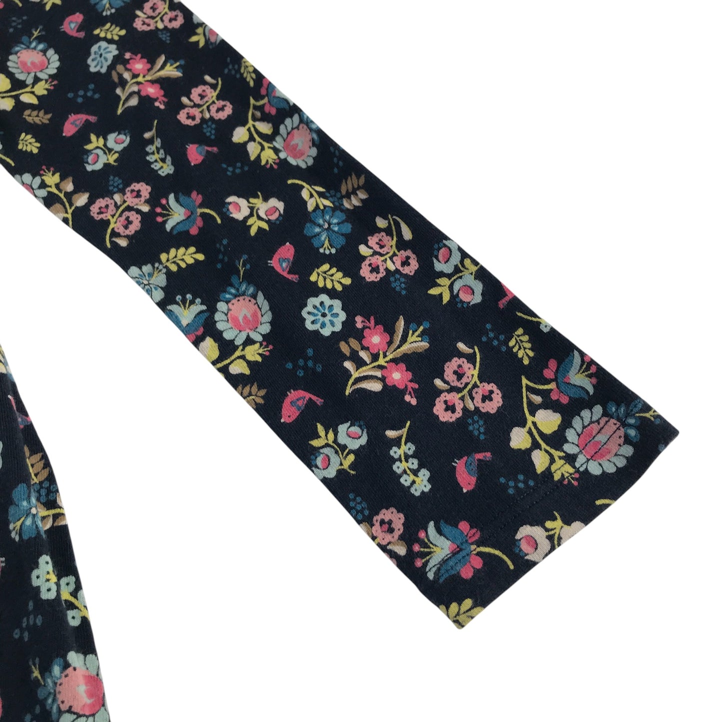 F&F dress 6-7 years navy blue and multicolour floral long sleeve cotton