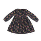 F&F dress 5-6 years black floral corduroy long sleeve with collar cotton