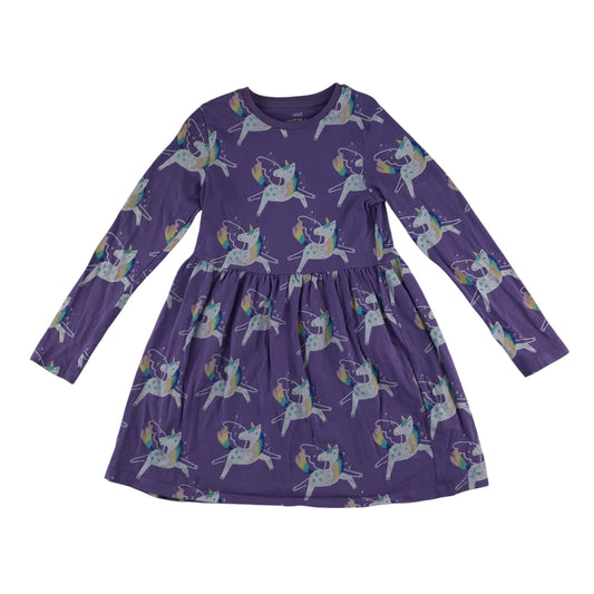 M&S dress 6-7 years lilac unicorn long sleeve cotton