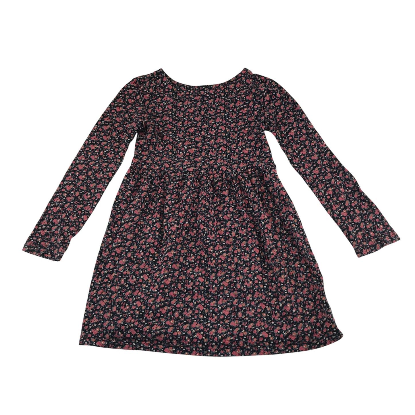 GAP dress 6-7 years red floral long sleeve cotton