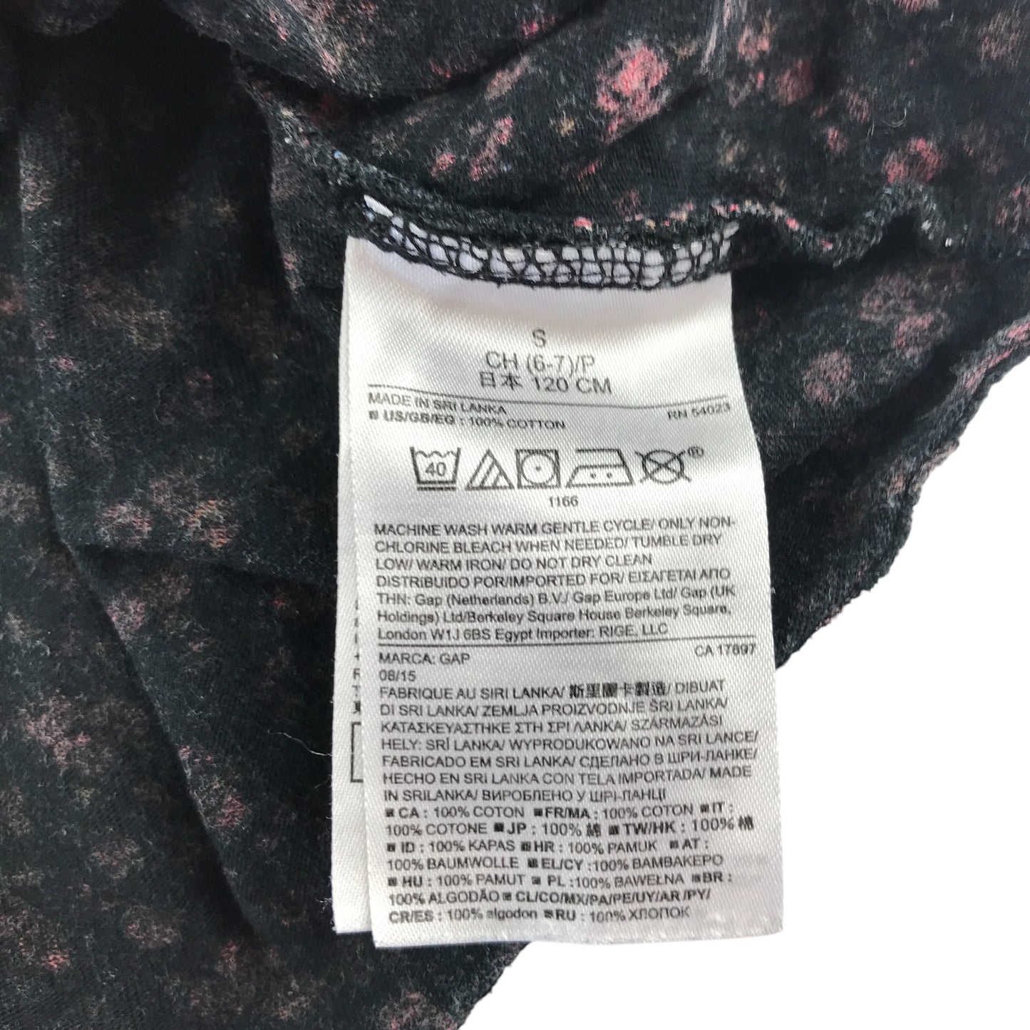 GAP dress 6-7 years red floral long sleeve cotton