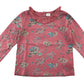 Next t-shirt 5-6 years vintage pink floral frilled collar cotton
