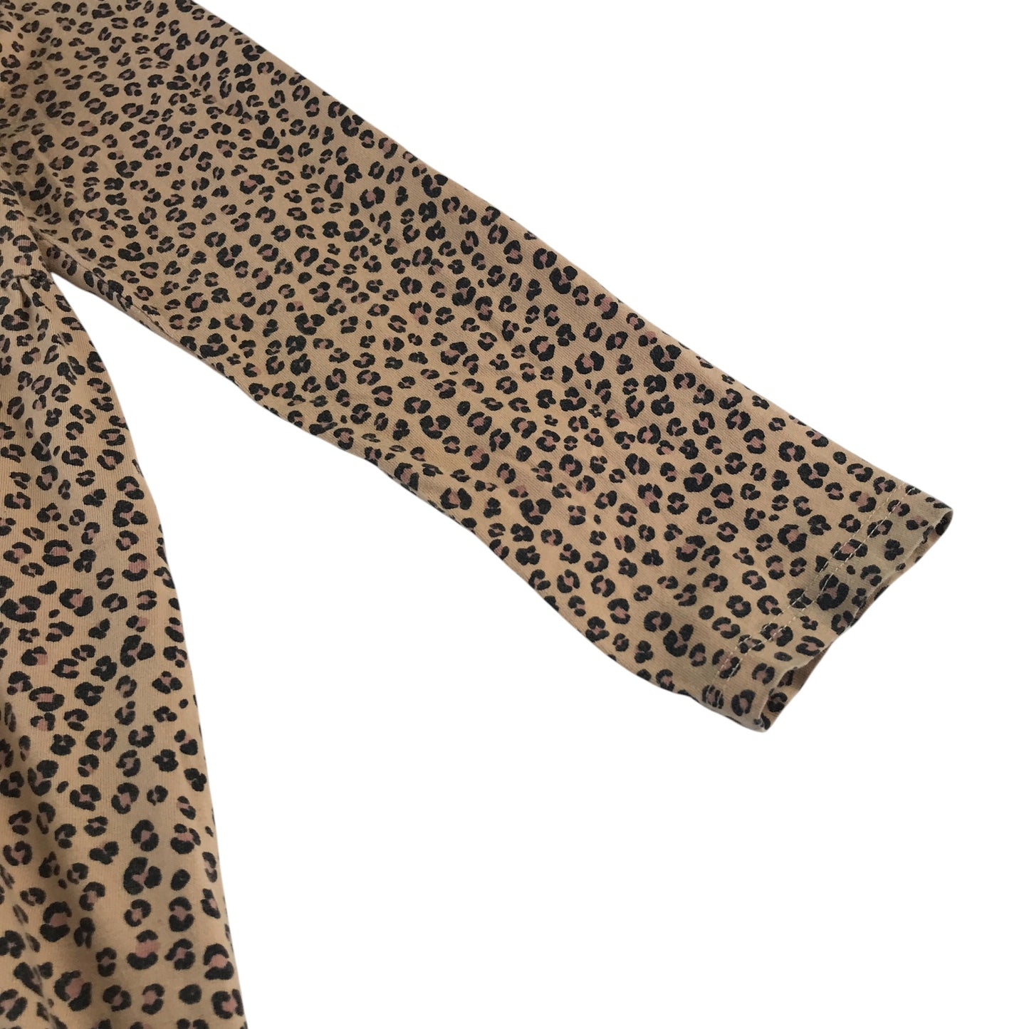 H&M dress 6-8 years light brown leopard spot pattern long sleeve top cotton