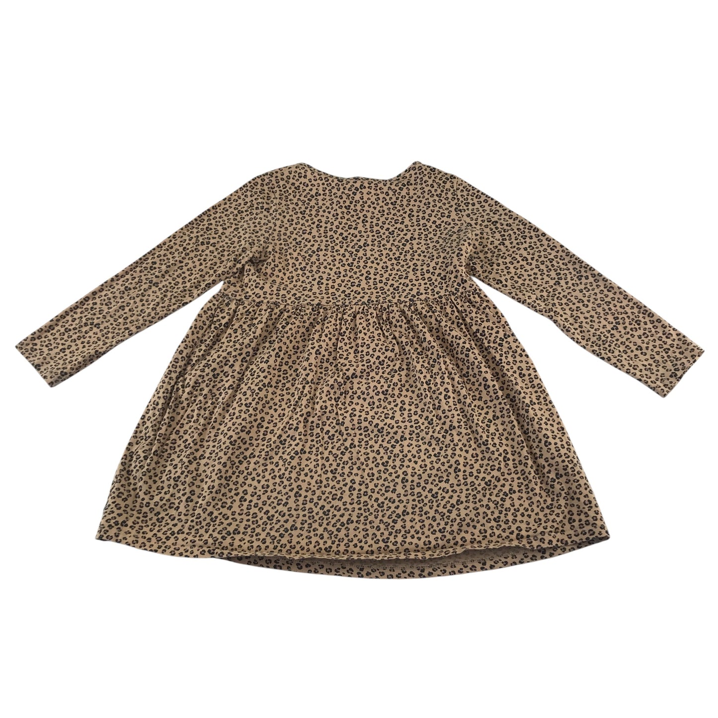 H&M dress 6-8 years light brown leopard spot pattern long sleeve top cotton
