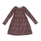 H&M dress 8-10 years pink red black floral long sleeve cotton