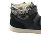Uovo trainers shoe size 5 black high tops with loop and hook straps