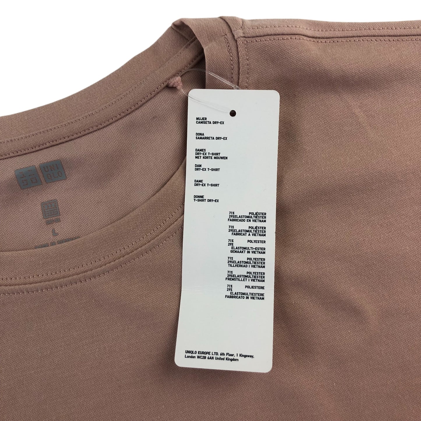 Uniqlo t-shirt womens size L light brown cropped plain