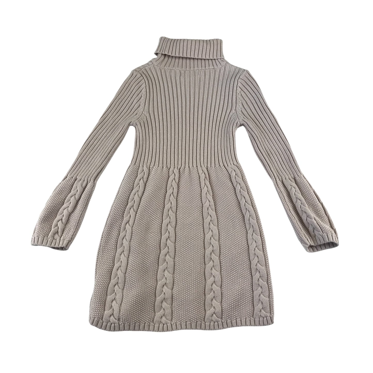 Lulurain dress 5-6 years white cable knit long sleeve