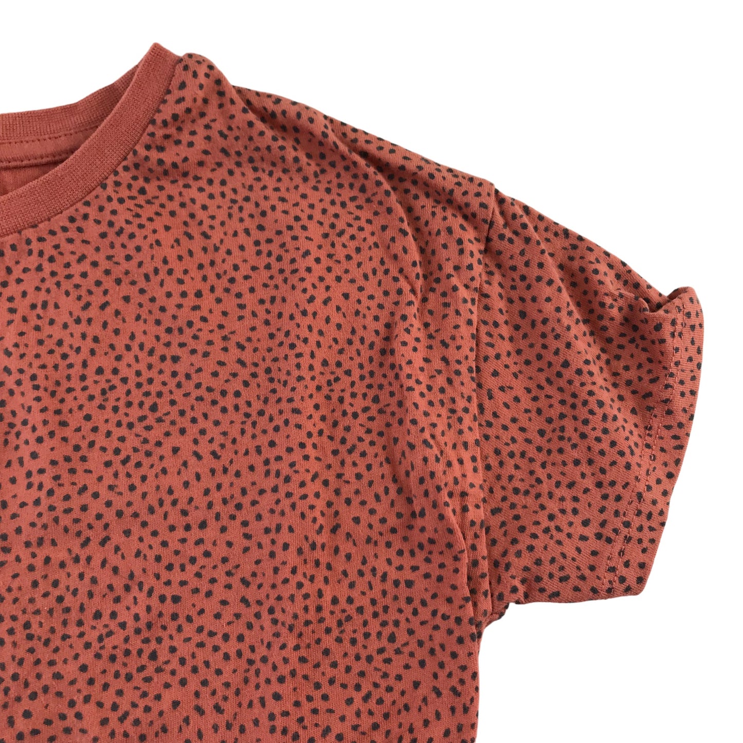 George t-shirt 5-6 years burnt orange short sleeve dotted peplum hem cotton