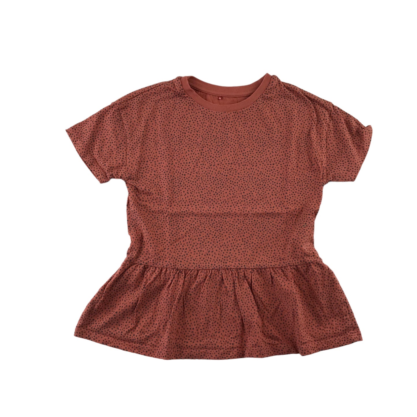 George t-shirt 5-6 years burnt orange short sleeve dotted peplum hem cotton