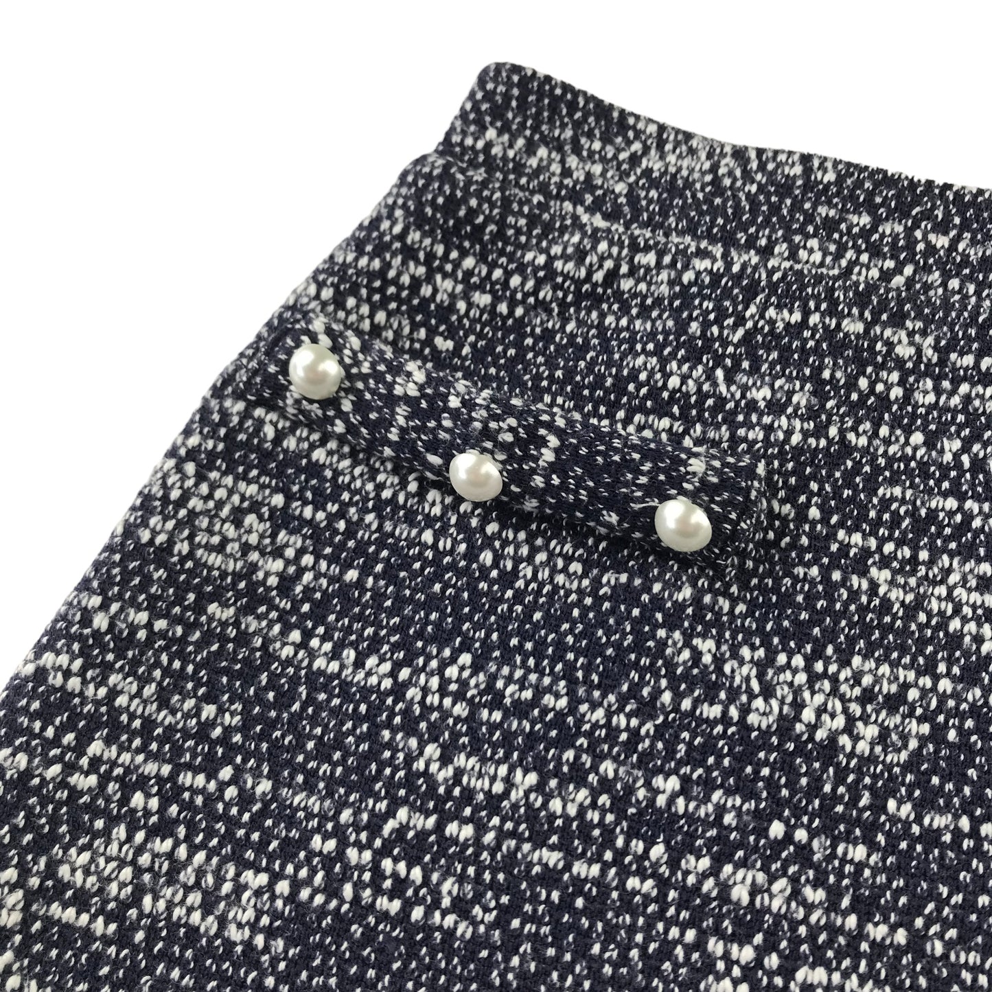 Next Skirt Age 9 Navy and White Knitted Pattern Bead details