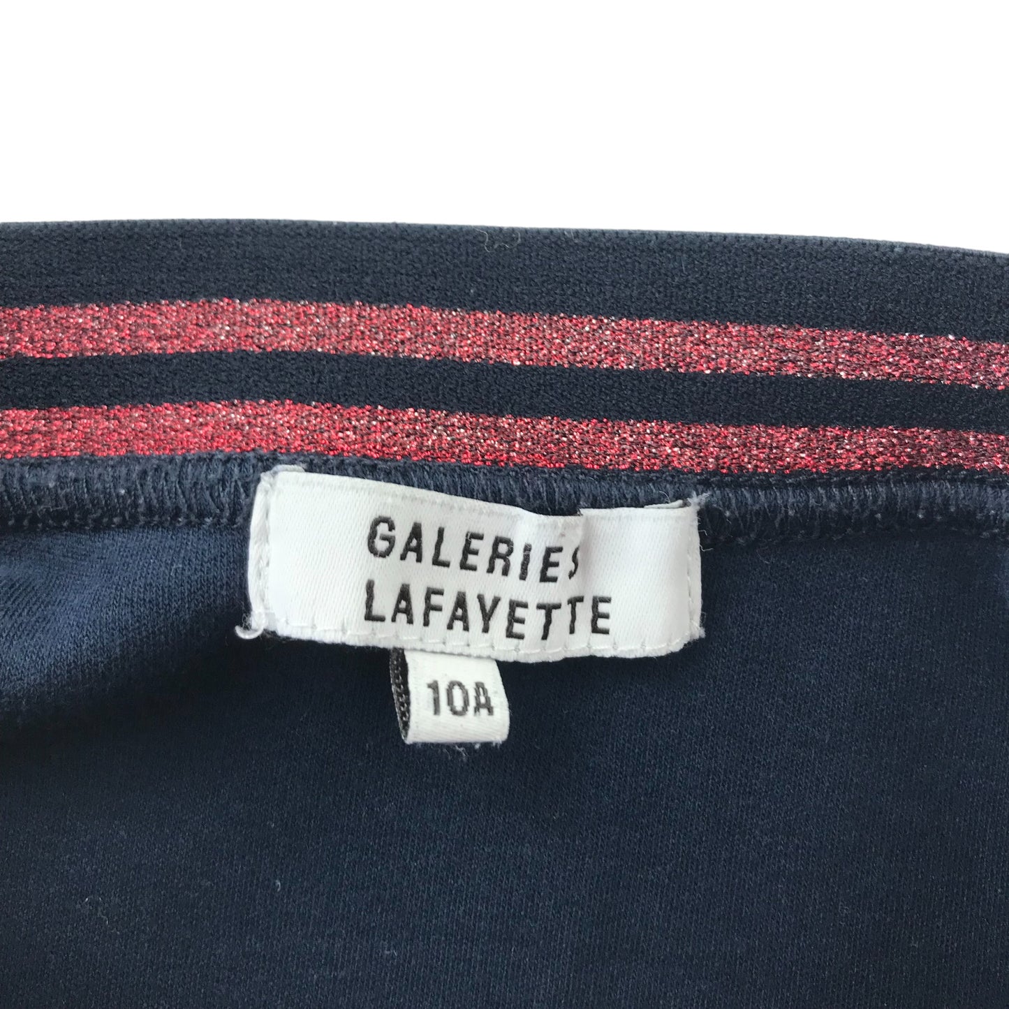 Galeries Lafayette Skirt Age 10 Navy Glittery Waist Band Jersey