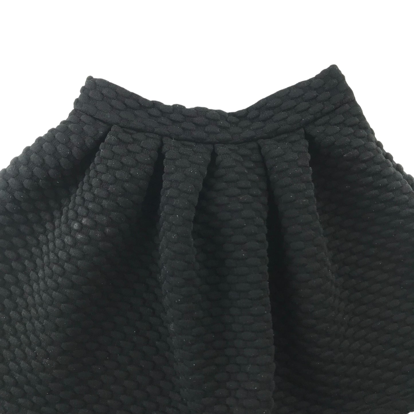M&S Skirt Age 10 Black Plain Pebble Pattern Jersey